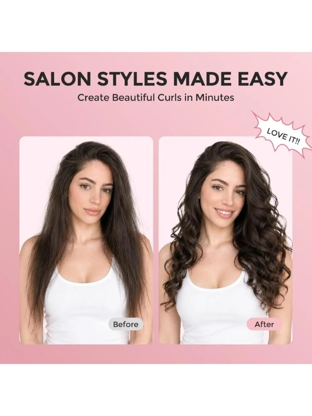 5-in-1 Curling Iron Set & Flat Iron with Ceramic Barrels - Versatile Hair